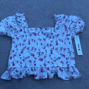 super cute elastic flower shirt!